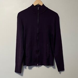 Z Zegna Double Full-Zip 100% Wool Sweater Cardigan